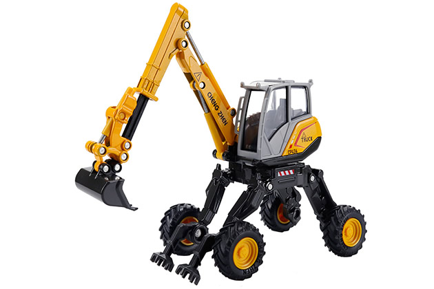 What is the structure of a walking excavator? What are its characteristics?